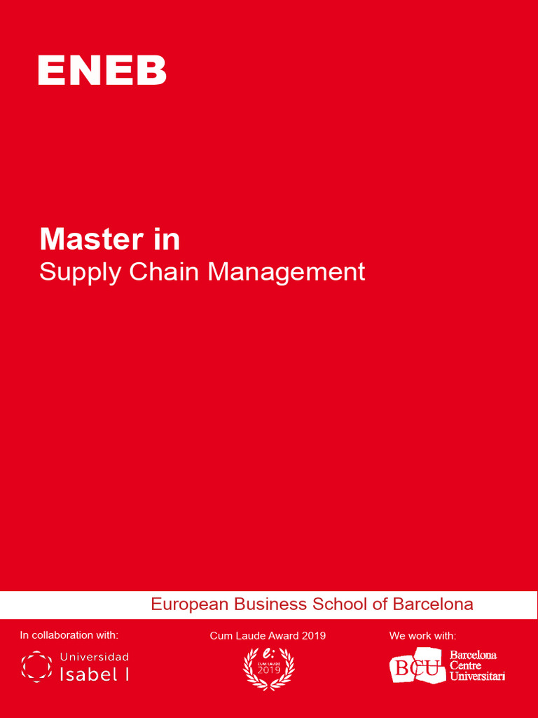 Eneb Master In Supply Chain Management Pdf Supply Chain