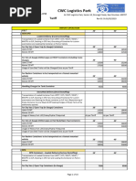 CWC Logistics Park Cfs Tariff