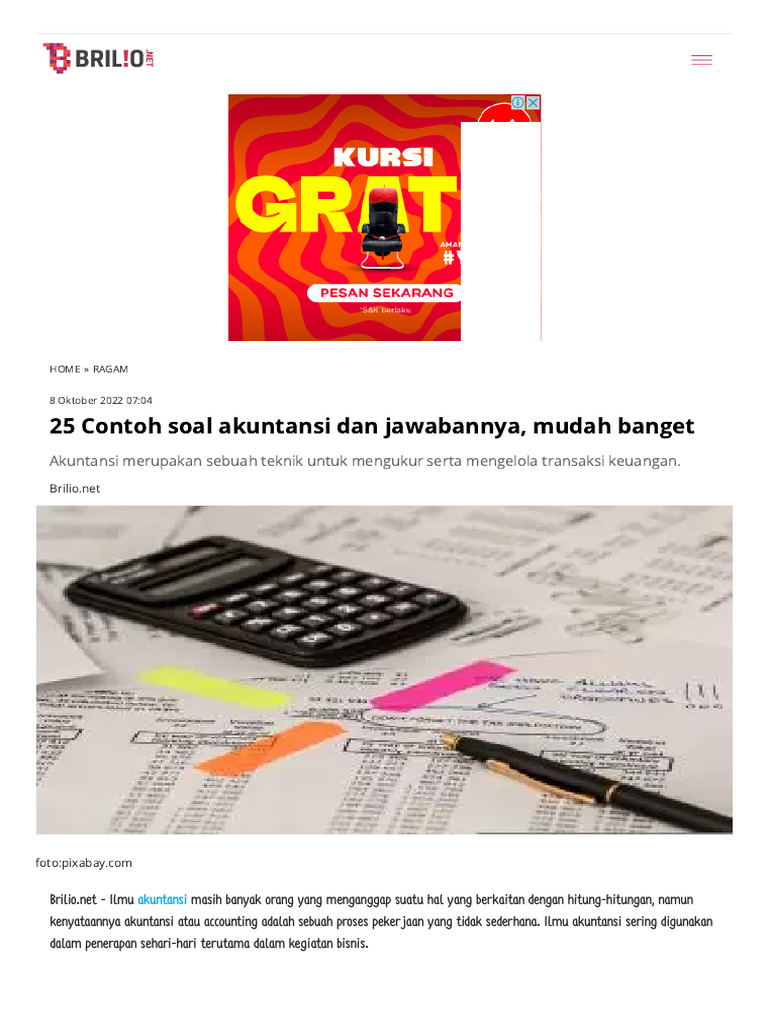 25 contoh soal akuntansi dan jawabannya mudah banget pdf