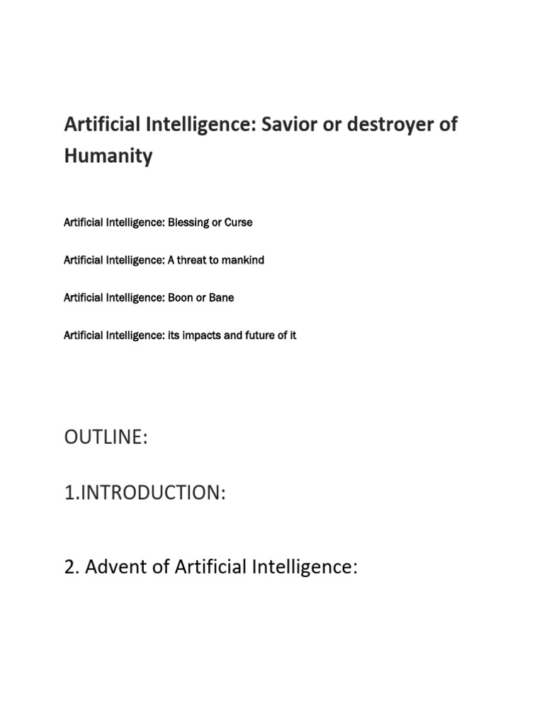 AI: Blessing or Curse for Humanity? | PDF | Artificial Intelligence ...