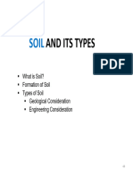 And Its Types: What Is Soil? Formation of Soil Types of Soil Geological Consideration Engineering Consideration