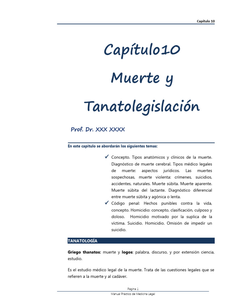 Aspectos Legales de la Muerte | PDF | Homicidio | Intención (Derecho Penal)