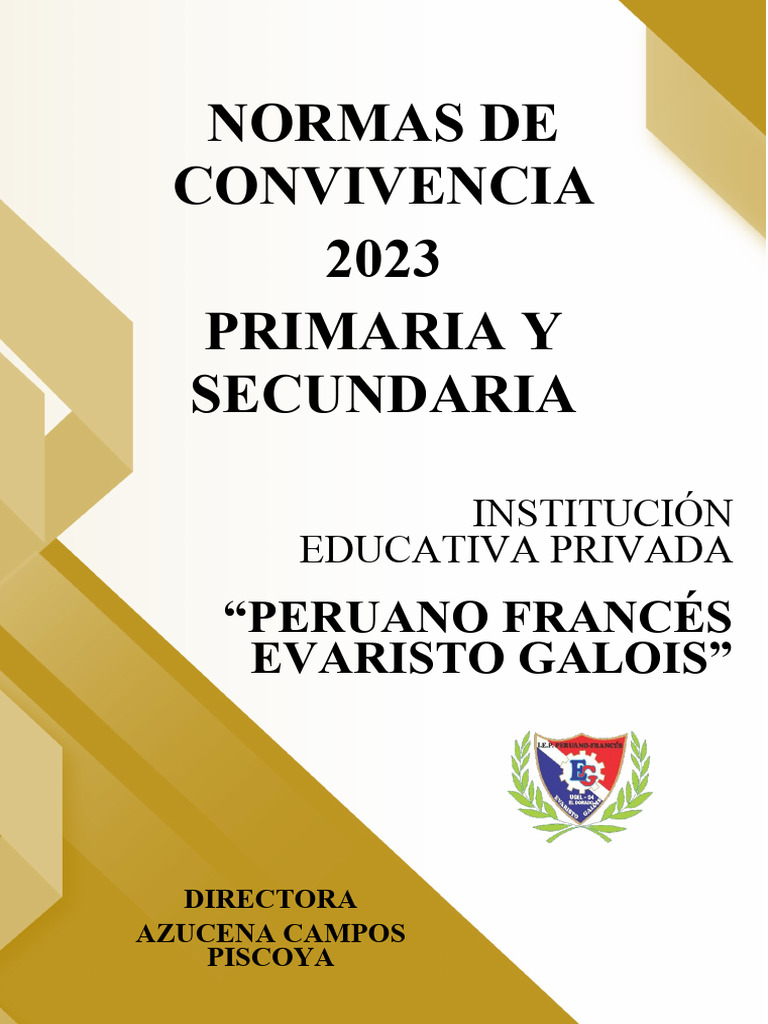 Normas de Convivencia Escolar 2023 | PDF | Salón de clases | Violencia