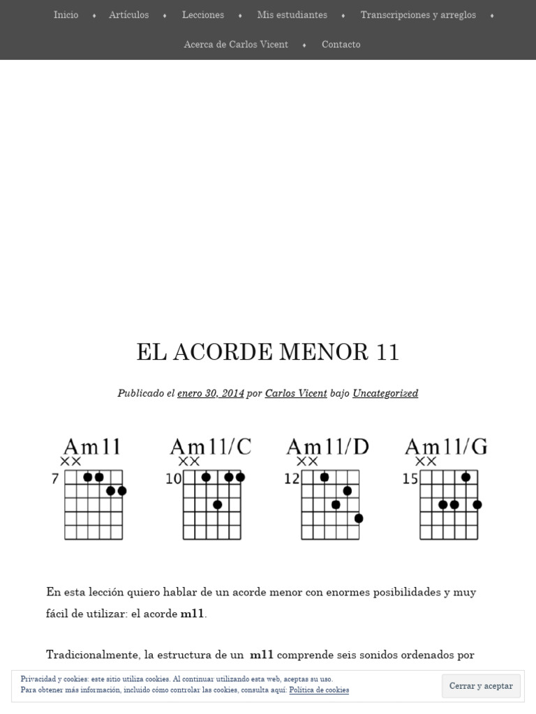 El Acorde Menor 11 - El Blog de Carlos Vicent | PDF | Escala (música ...