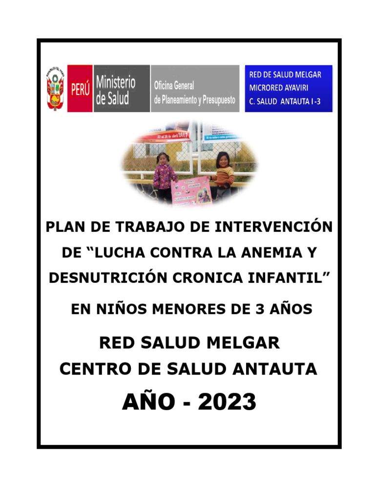 Plan de Intervención contra Anemia Infantil | PDF | Glóbulo rojo | El ...