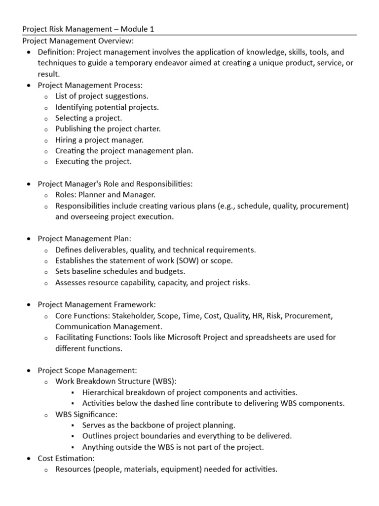 Project Risk Management Module 1 | Download Free PDF | Risk | Risk ...