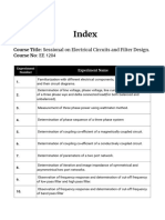 List of KUET EE 1.2 Lab Exp.