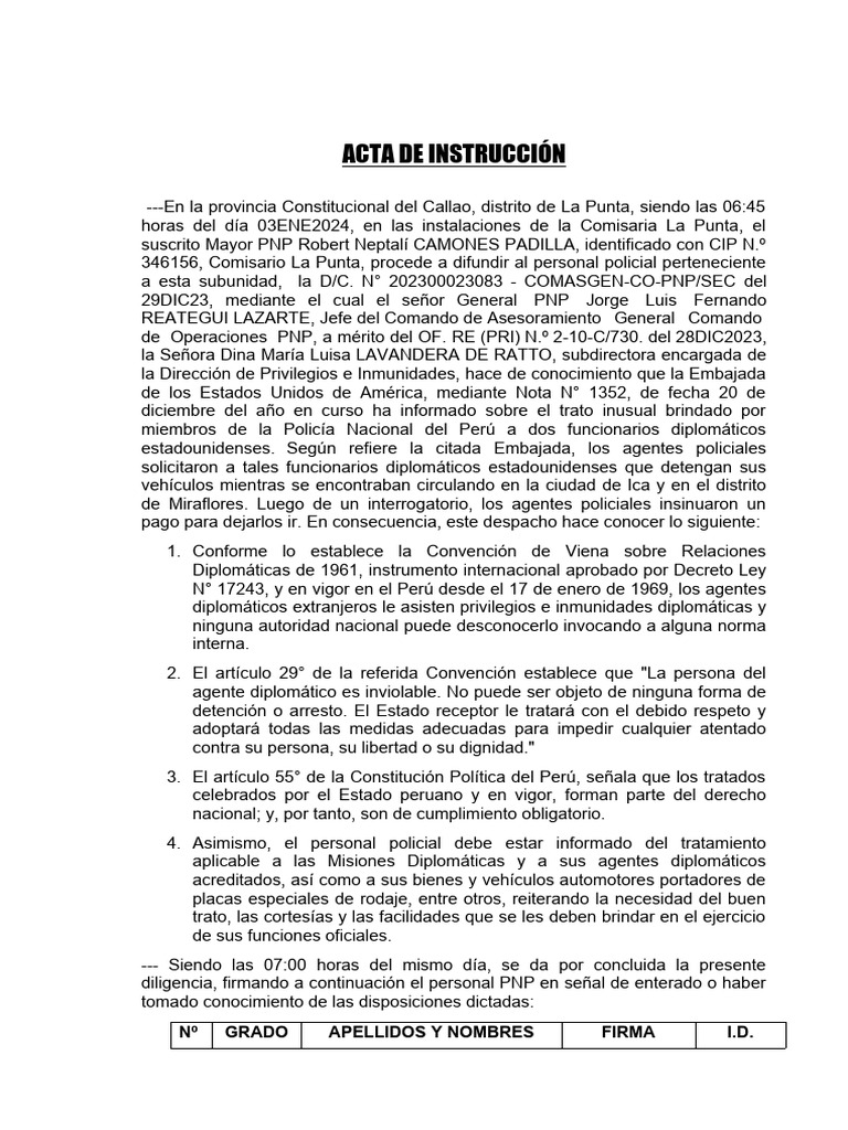 Acta de Instruccion DC 202300023083 | Descargar gratis PDF | Servicios ...