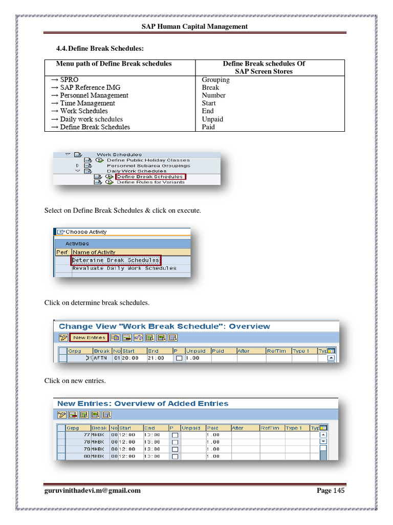 Define Break Schedules PDF