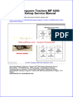 Massey Ferguson Tractors MF 6200 Series Workshop Service Manual