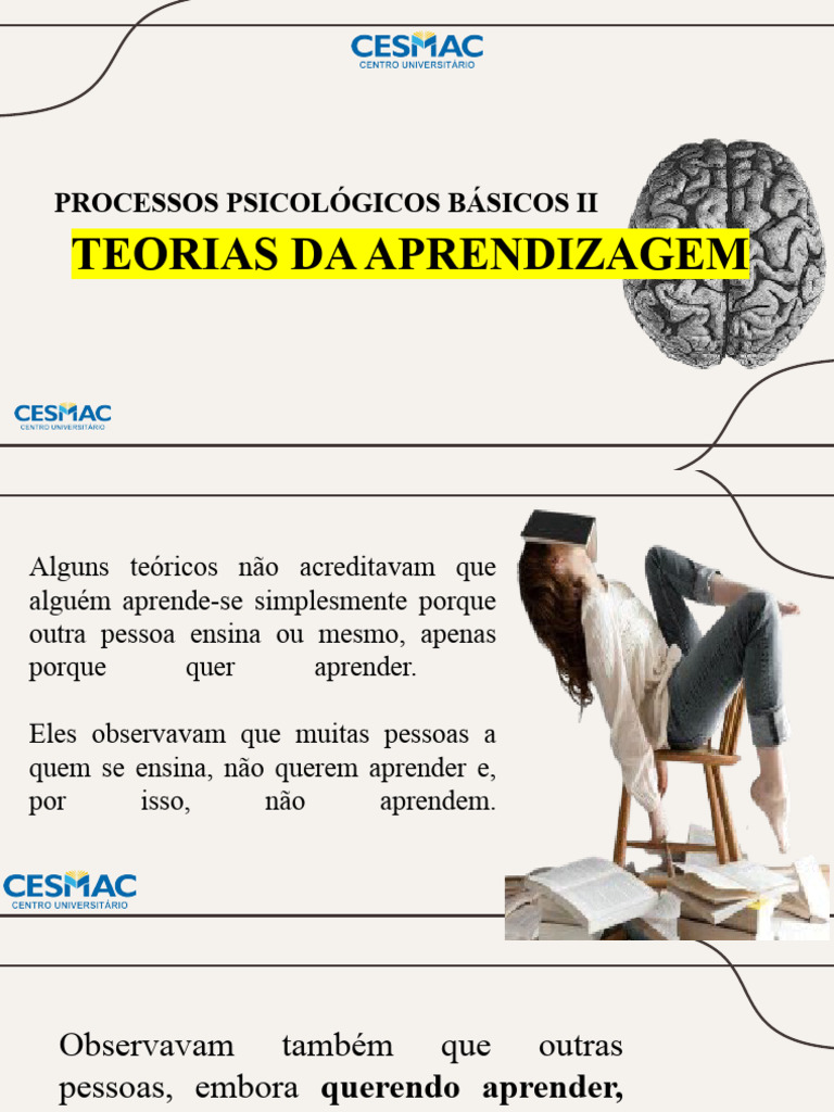 Teorias da Aprendizagem na Psicologia | PDF | Aprendizado | Psicologia