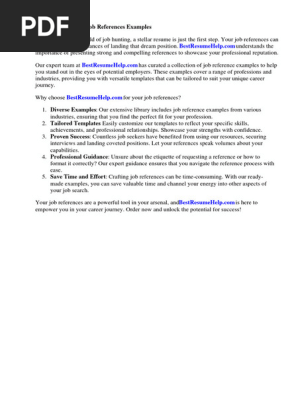 Job References Example Letter