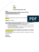 MODELO OFICIO PARA REMITIR DOCUMENTOS DE LA INCORPORACION AL PNSR