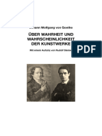 Über Wahrheit Und Wahrscheinlichkeit Der Kunstwerke (Goethe, Steiner)