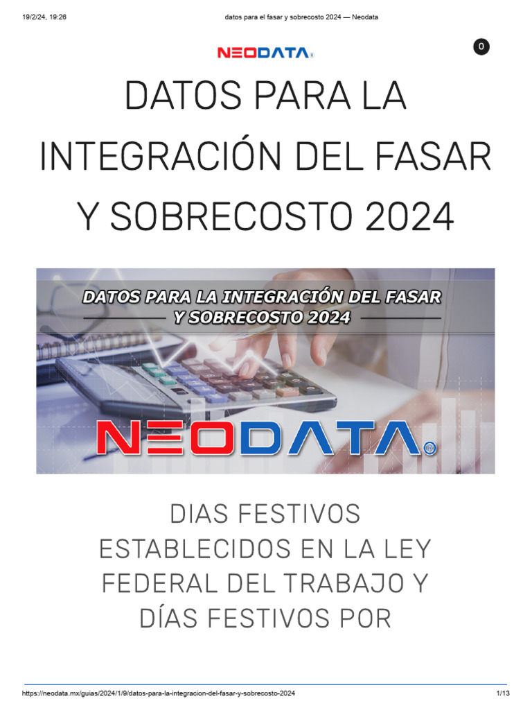 Datos para El Fasar y Sobrecosto 2024 - Neodata | PDF | Salario mínimo ...