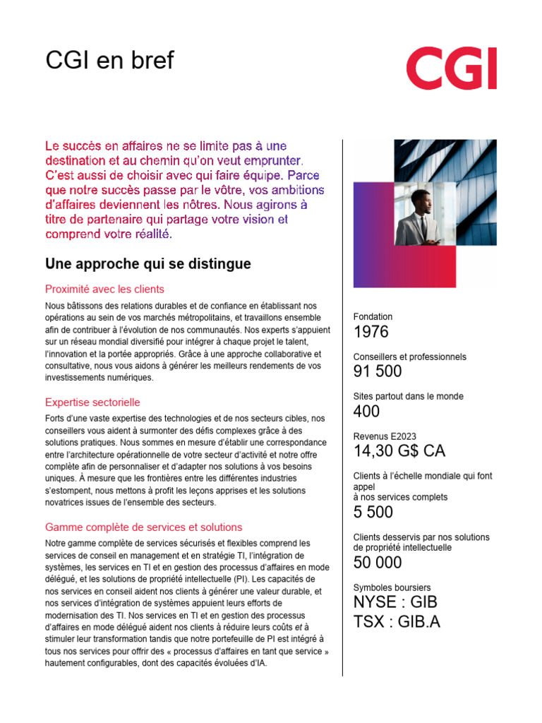 Solutions TI et management par CGI | PDF | Processus d'affaires ...
