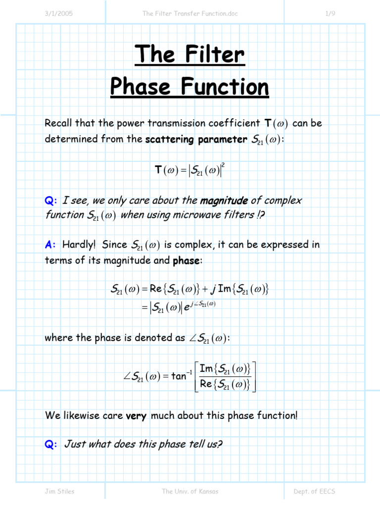 Filter Transfer Function Analysis | PDF | Filter (Signal Processing ...
