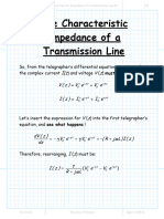 The Characteristic Impedance of A Transmission Line