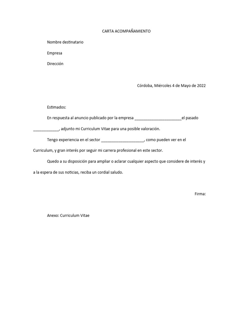 3 Carta Acompañamiento | PDF