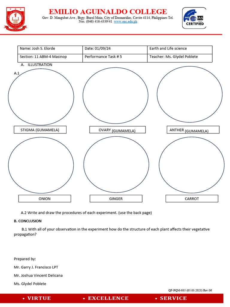 Plant Reproduction Lab Sheet PDF