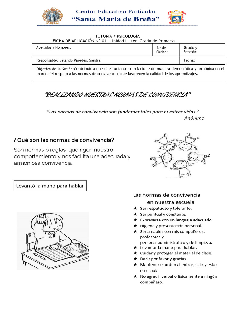 FICHA 1 - 1er Grado Unidad I | PDF | Crecimiento personal y profesional