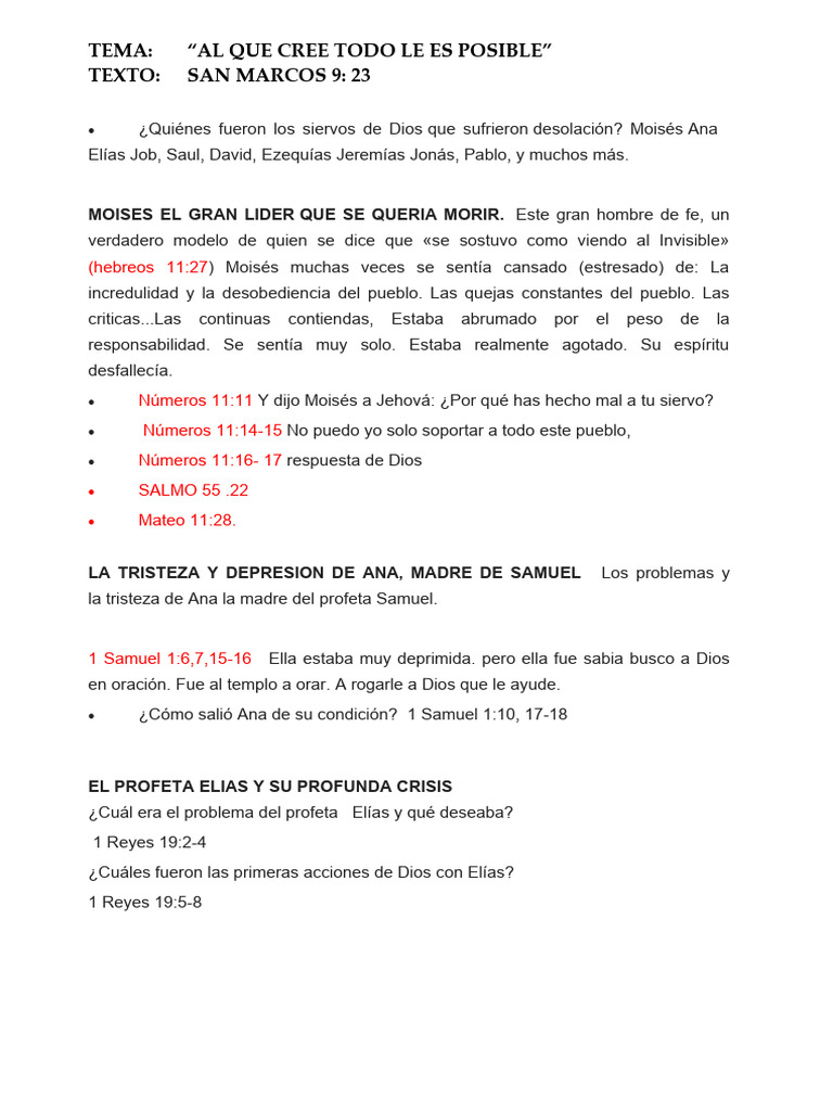 Al Que Cree Todo Le Es Posible | PDF | Salmos | Libro de trabajo