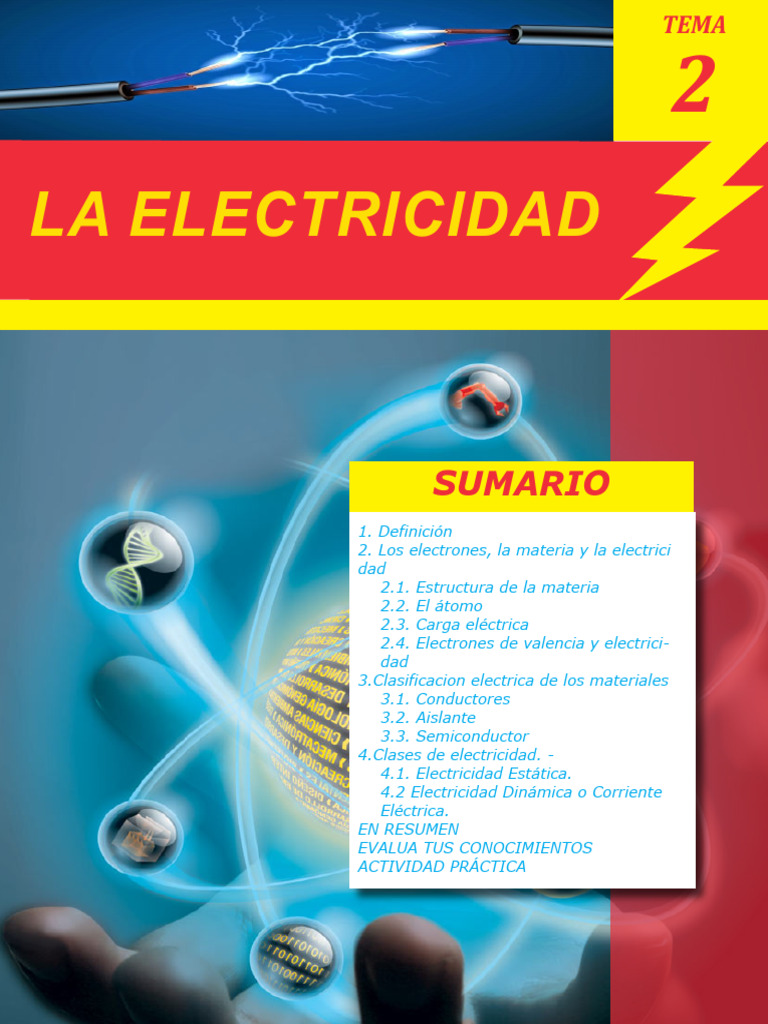 La electricidad | PDF | Corriente eléctrica | Átomos