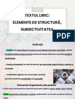 R080301 Lectia 1 Textul Liric Elemente de Structura, Subiectivitatea R080301