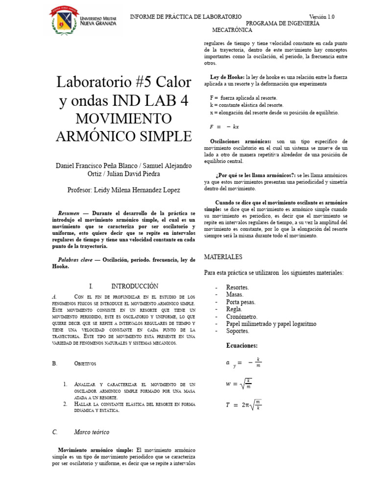 Movimiento arm nico simple lab 5 calor y ondas descargar gratis pdf