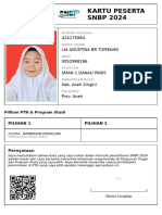 Kartu Peserta SNBP 2024: 424175064 Lia Agustina BR Tumeang 0052988186 Sman 1 Danau Paris Kab. Aceh Singkil Prov. Aceh