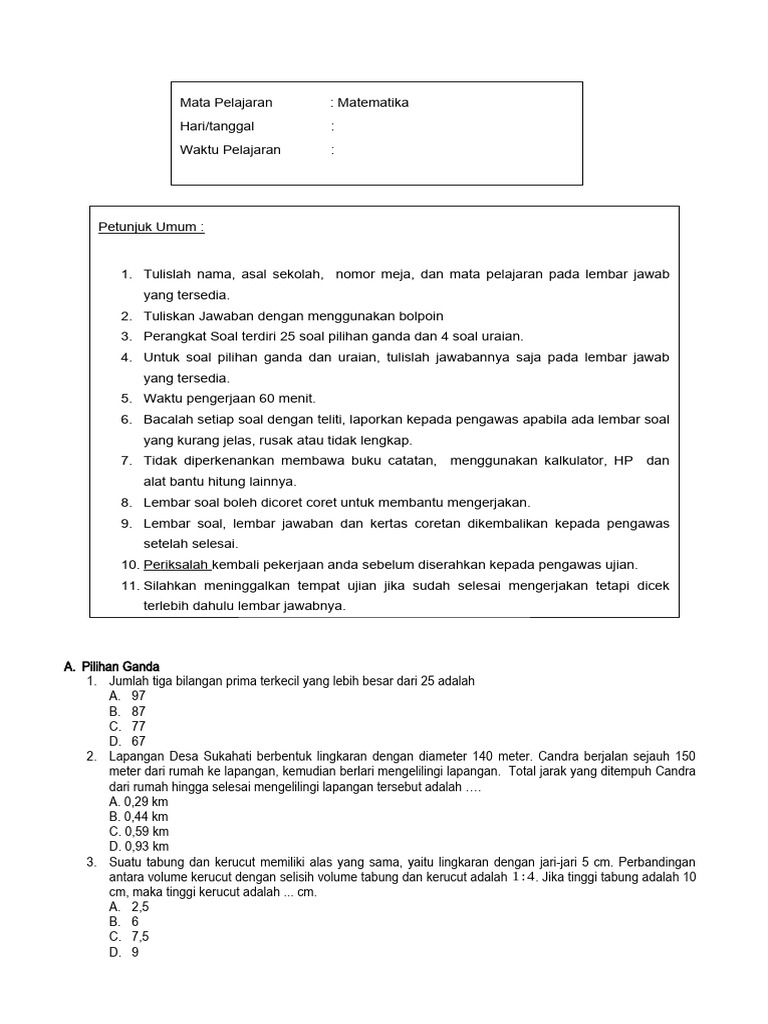 Soal Osn Matematika Sd 2024 Pdf Metode Bahan Ajar