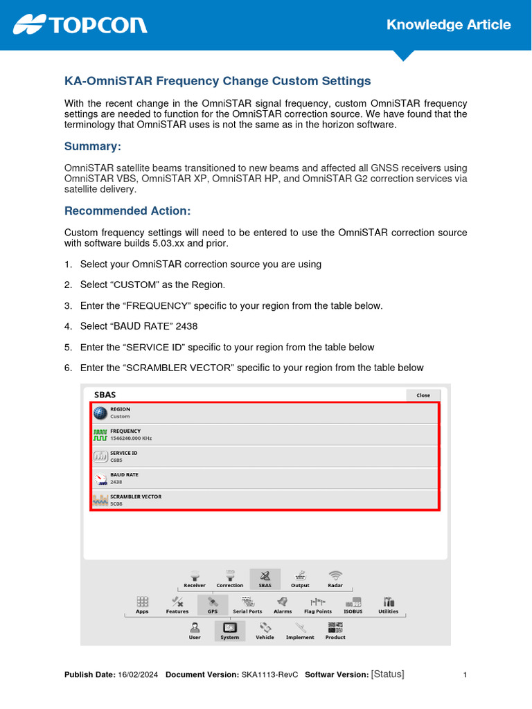 OmniSTAR Frequency Change Guide | PDF | Telecommunications ...