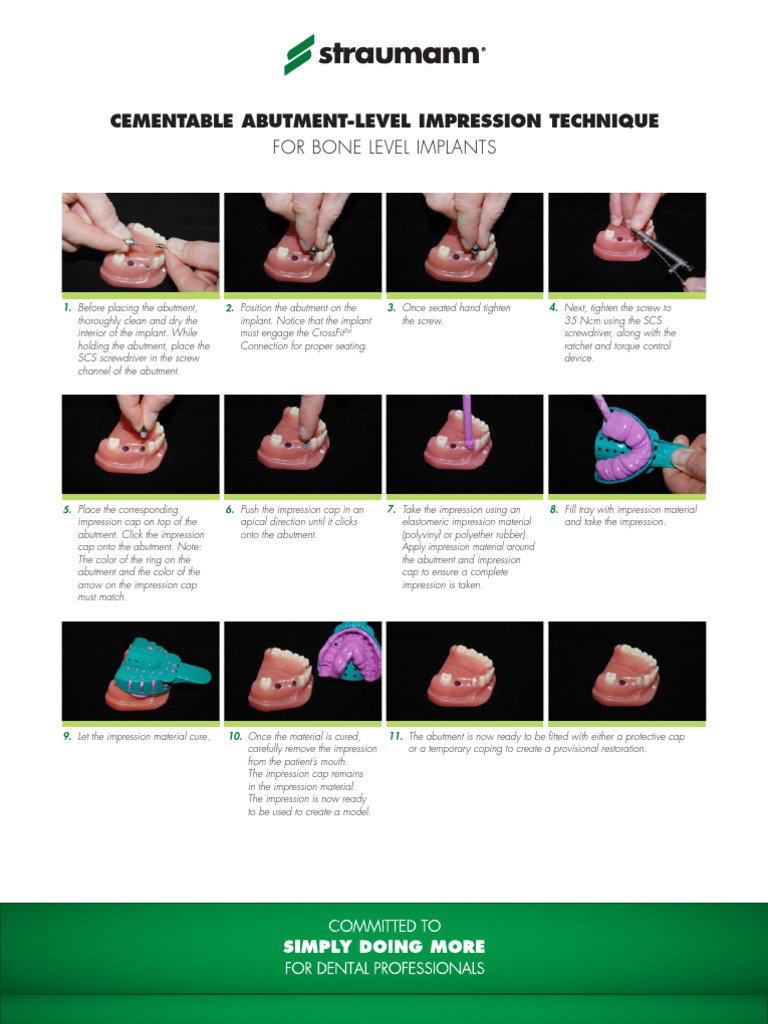 Cementable AbutmentLevel Impression Technique For Bone Level Implants