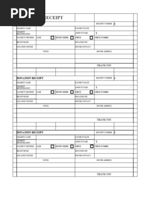 Donation Receipt Template 3 Excel