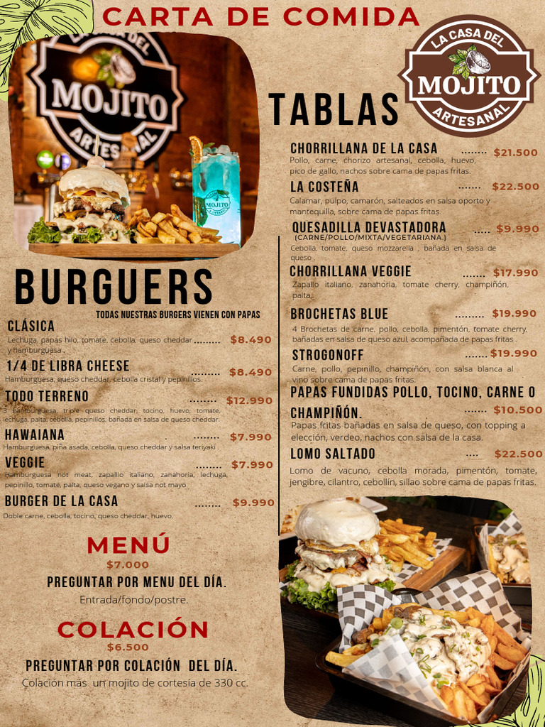 Carta Local Mojito | PDF | Pancho | Salchicha