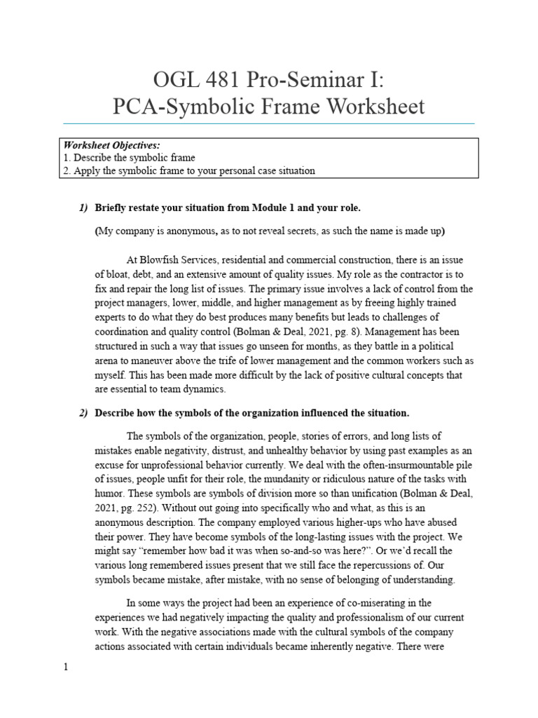 5 Symbolic Frame Worksheet | PDF | Career & Growth