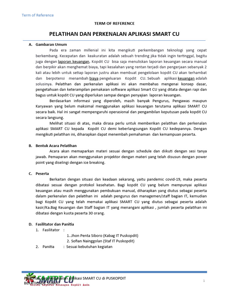 Pelatihan Aplikasi SMART CU untuk Kopdit | PDF | Karier & Perkembangan ...