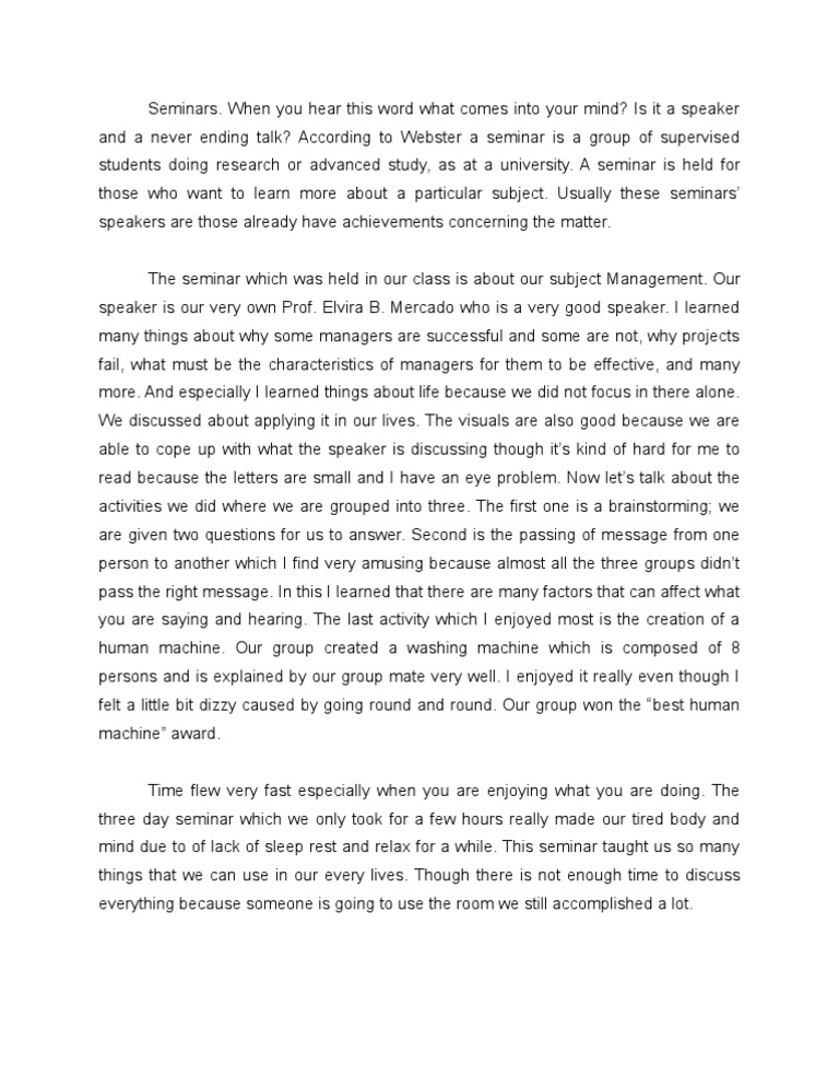 Types of seminar paper picture