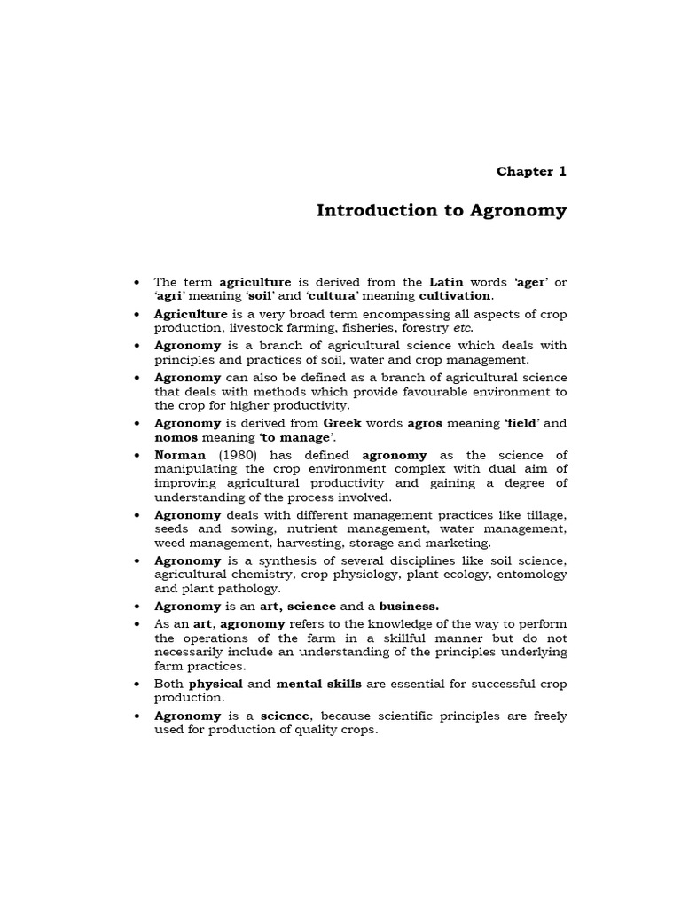 Introduction To Agronomy (Inglés) (Artículo) Autor Varios Autores | PDF ...