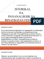 Final Defense PPT Historikal Napananasiksik Sa Binatbatan Festival