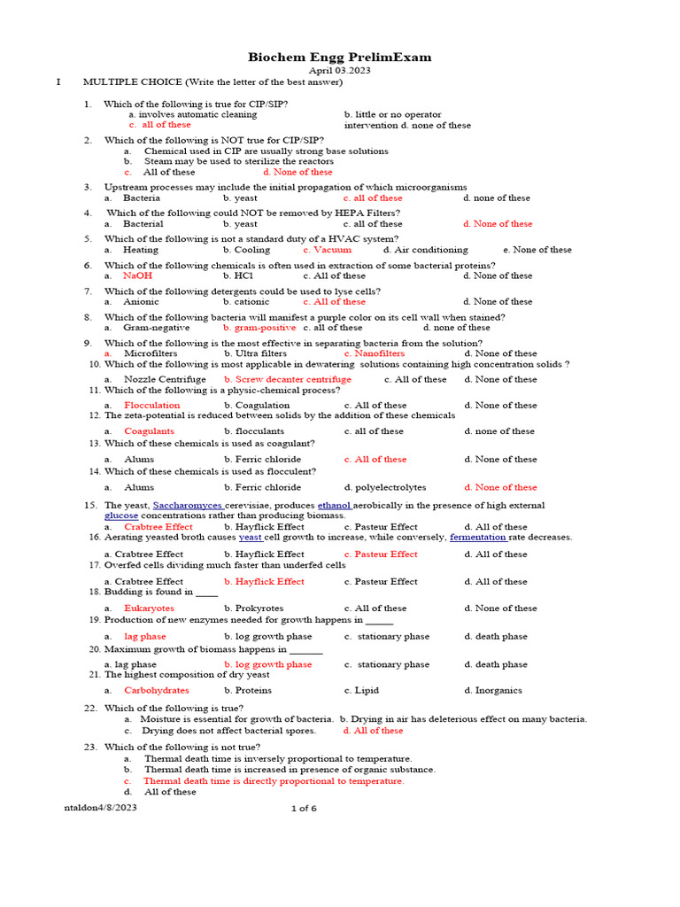 Biochem MidTerm Exam Apr. 03.2023 | PDF | Enzyme | Enzyme Inhibitor