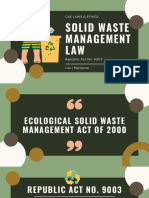 RA 9003 - Ecological Solid Waste Management Act of 2000