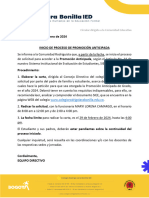 Circular para La Comunidad Educativa Sobre Promoción Anticipada 2024