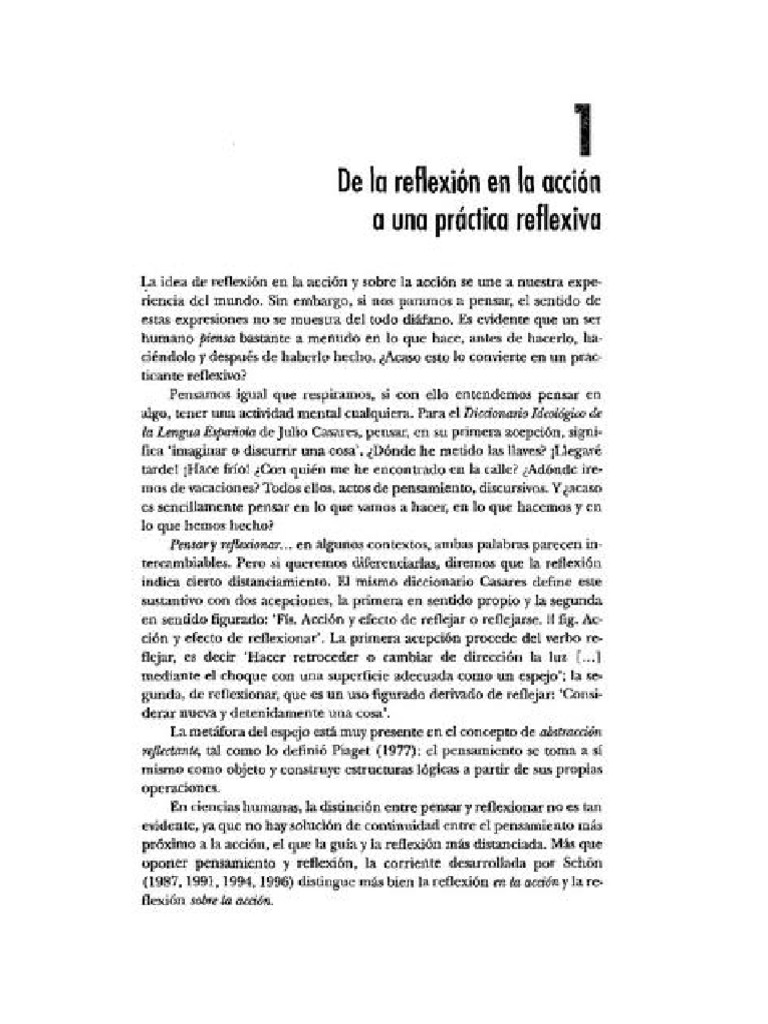 De La Reflexion en La Accion A Una Practica Reflexiva Aguia23 | PDF