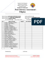 Reading Assessment Form Filipino
