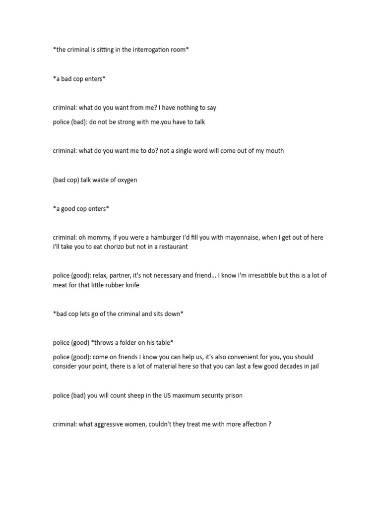 Interrogation Drama: Cop vs. Criminal | PDF | Crimes | Crime & Violence
