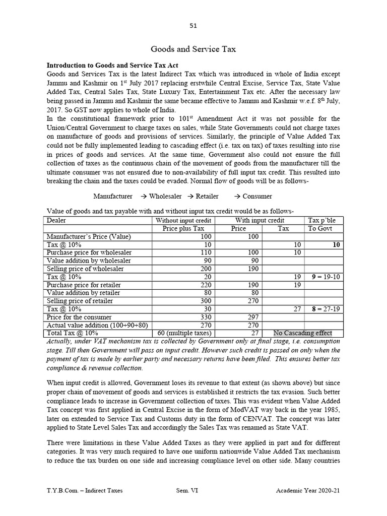 GST Overview and Input Tax Credit | PDF | Value Added Tax | Taxes