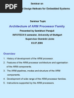 Architecture of ARM Processor Family: Seminar On Architectures and Design Methods