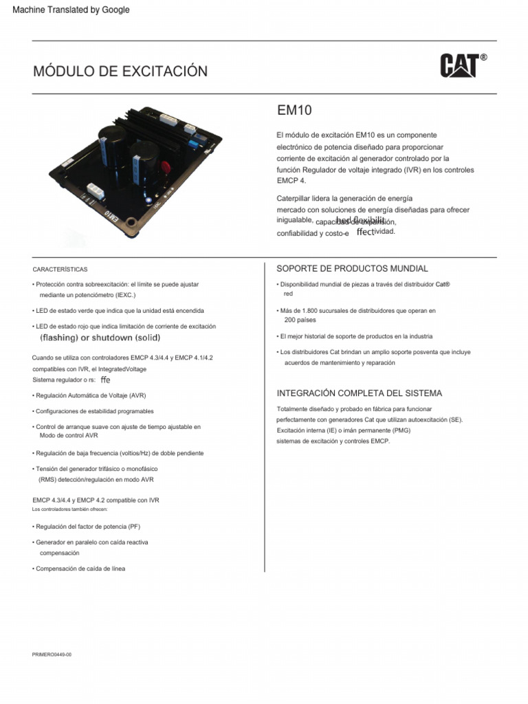 Manual Em10 Cat Avr Español PDF Generador eléctrico Diodo emisor