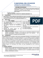 Informe de Necesidad Asunto:: Comando de La Sub Zona Manabí Departamento de Soporte Operativo Documental Y Archivo
